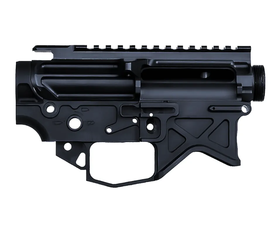 AUTHORITY ELITE® AMBIDEXTROUS LIGHTWEIGHT BILLET 7075-T6 UPPER AND LOWER RECEIVER SET, BLACK ANODIZED - AR15