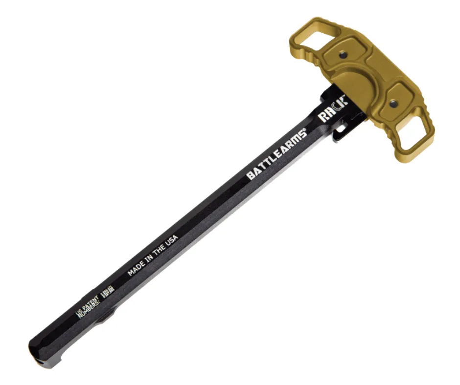 [BAD-RACK-15-D-GOLD] RACK MONOLITHIC AMBIDEXTORUS CHARGING HANDLE FOR AR15/M4/M16 - SIZE D - ANODIZED GOLD