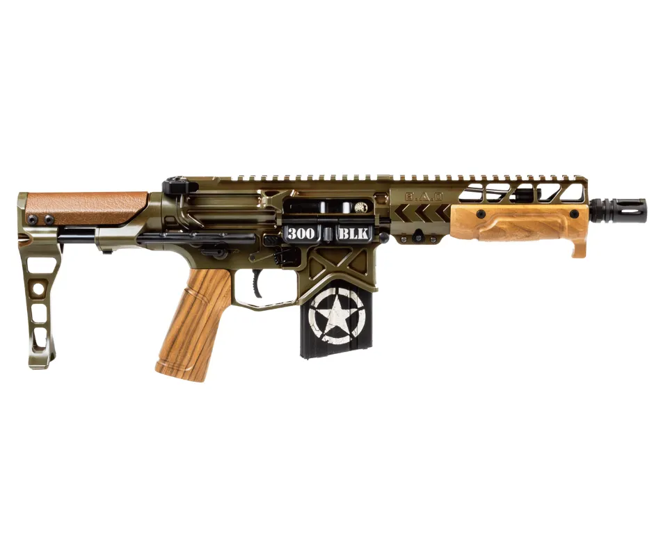 TANKER® 7.5" 300BLK PISTOL, WWII THEMED, FRENCH WALNUT FURNITURE