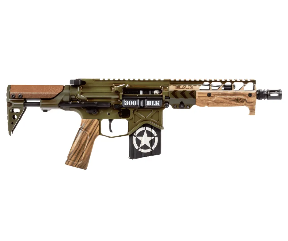 [TANKER-300-SBR] TANKER® 7.5" 300BLK SHORT BARREL RIFLE, WWII THEMED, FRENCH WALNUT FURNITURE