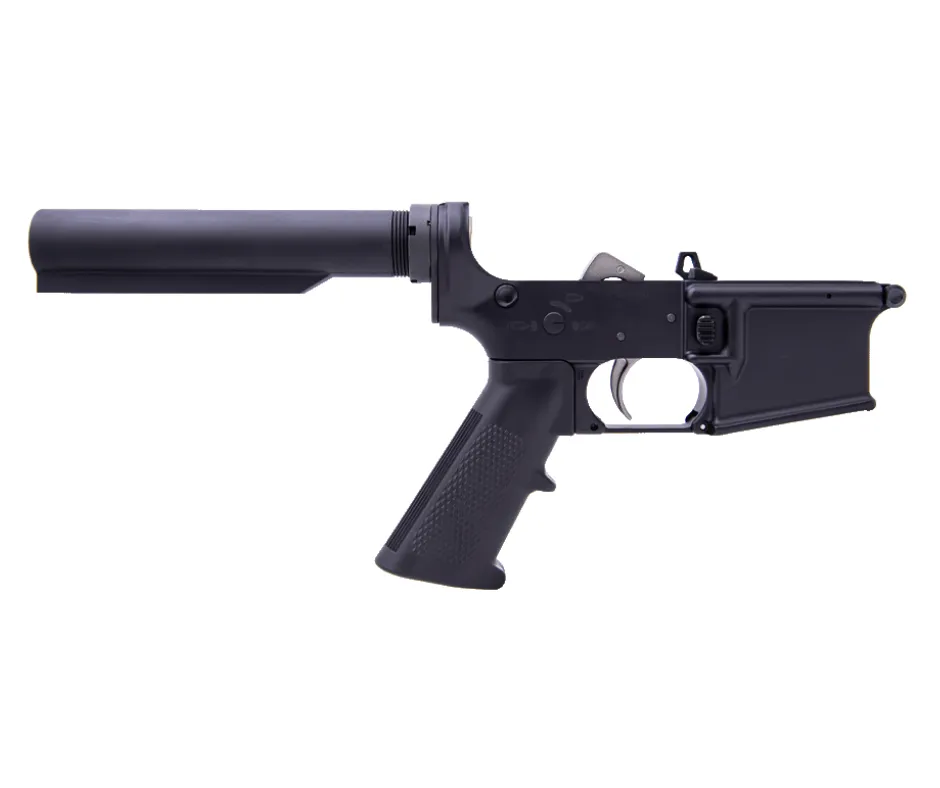 WORKHORSE® FORGED 7075-T6 COMPLETE LOWER ASSEMBLY (NO STOCK) BUILDER KIT - ANODIZED BLACK - AR15